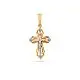 Подвеска крест из комбинированного золота