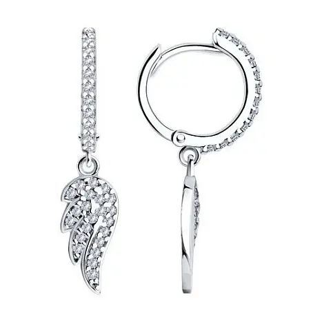 Серьги подвесные из серебра