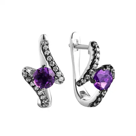 Серьги с английским замком из серебра