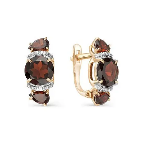 Серьги с английским замком из красного золота