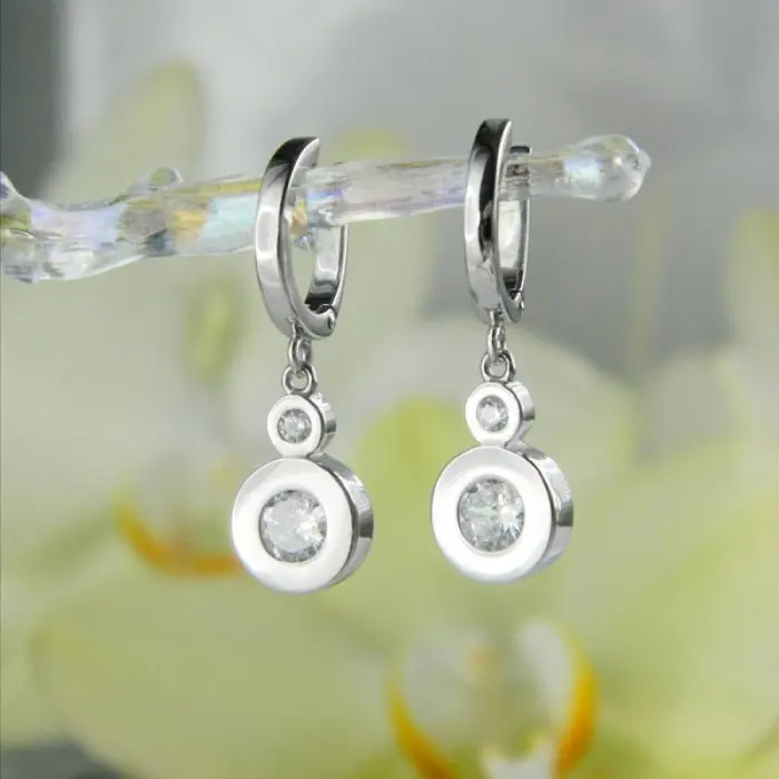 Серьги подвесные из серебра