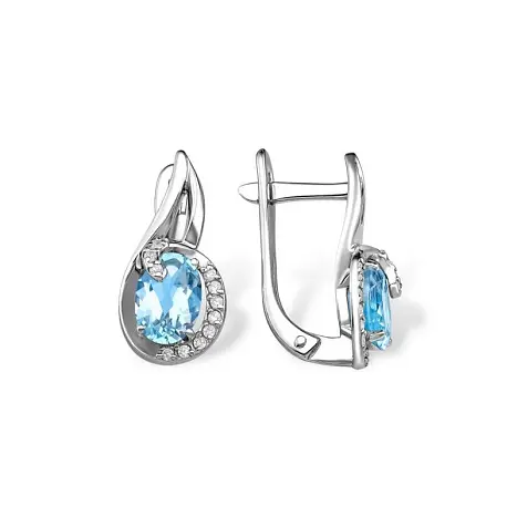 Серьги с английским замком из серебра