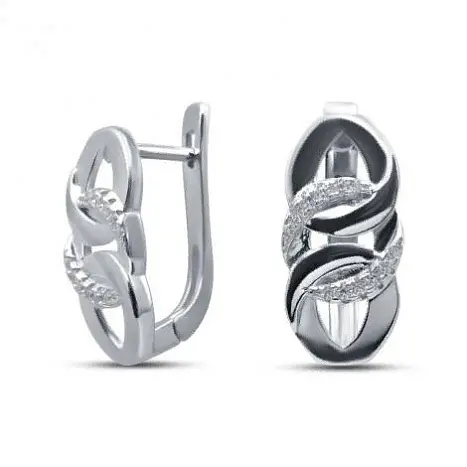 Серьги с английским замком из серебра