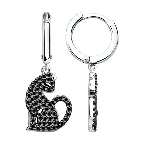 Серьги подвесные из серебра