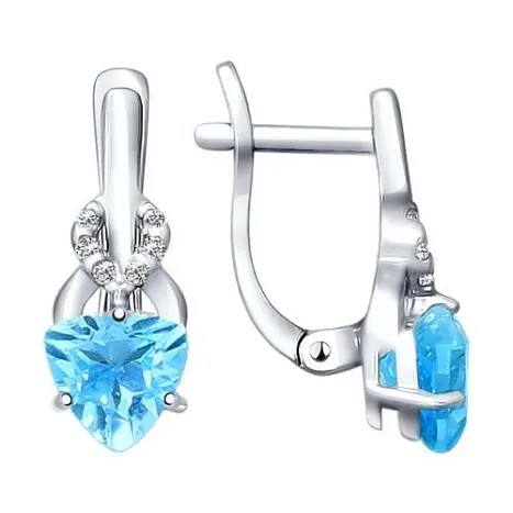 Серьги с английским замком из серебра