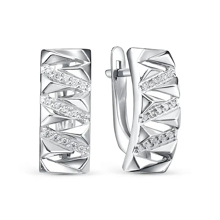 Серьги с английским замком из серебра