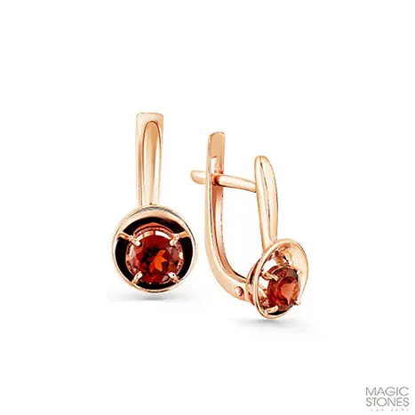 Серьги с английским замком из красного золота