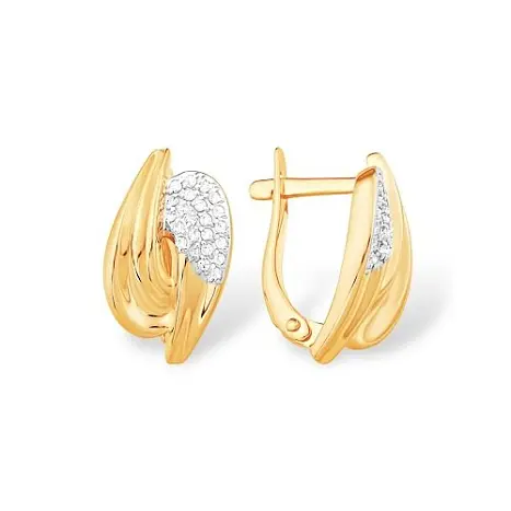 Серьги с английским замком из красного золота