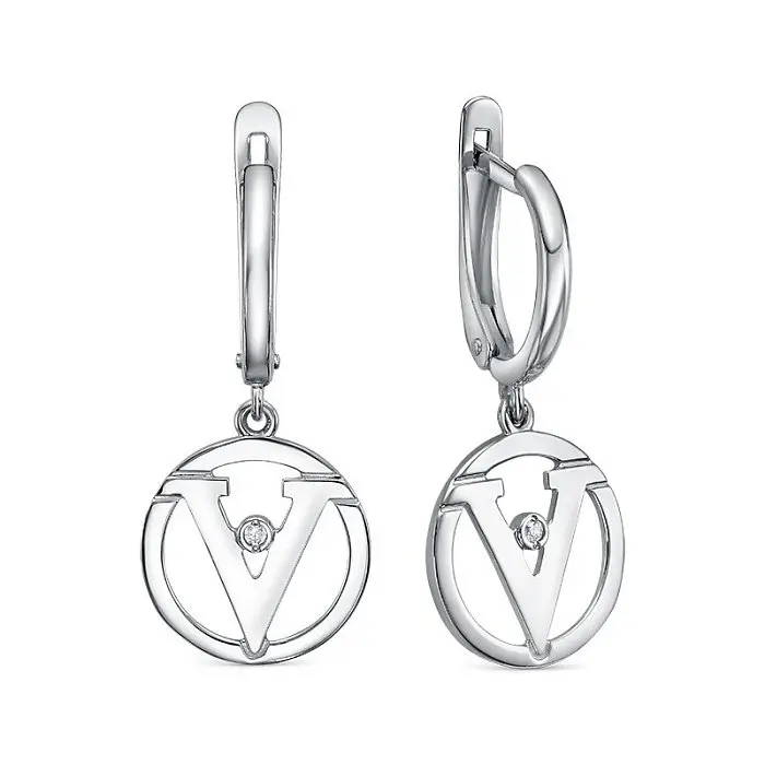 Серьги подвесные из серебра