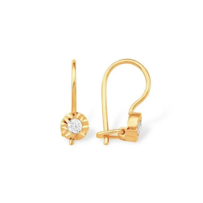 Серьги детские из красного золота