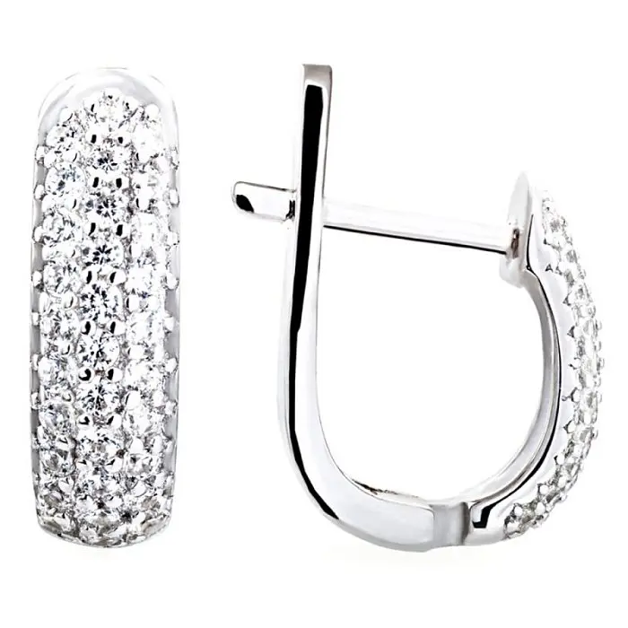 Серьги с английским замком из серебра