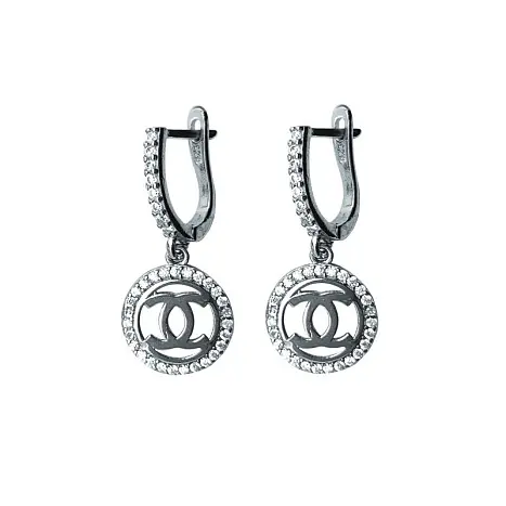 Серьги подвесные из серебра