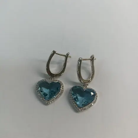 Серьги подвесные из серебра