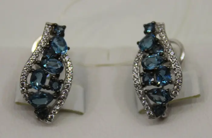 Серьги с английским замком из серебра