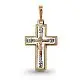Подвеска крест из комбинированного золота