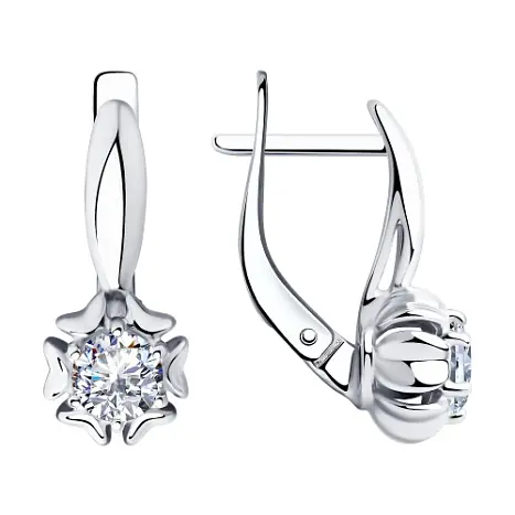 Серьги с английским замком из серебра