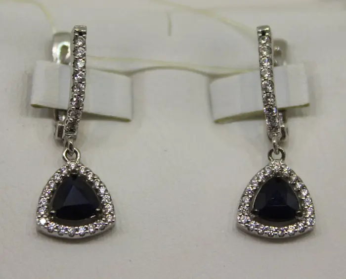 Серьги подвесные из серебра