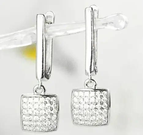 Серьги подвесные из серебра