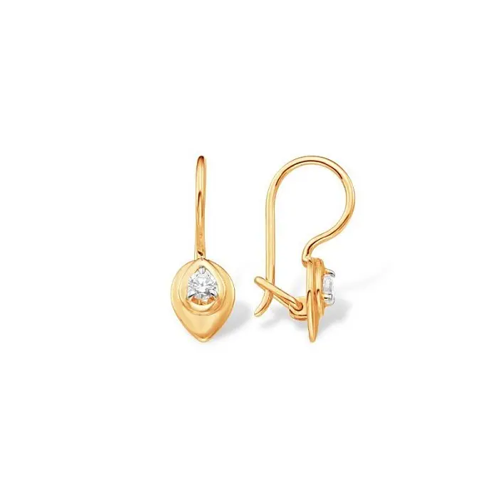 Серьги детские из красного золота