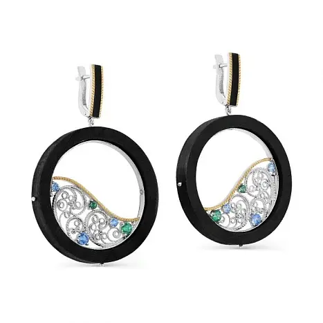 Серьги подвесные из серебра