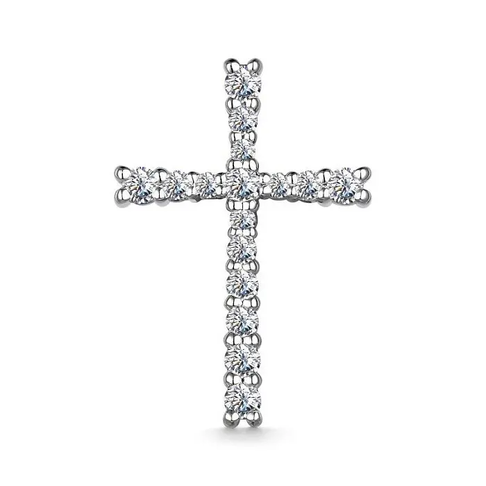 Подвеска декоративный крест из белого золота Подвеска декоративный крест из белого золота