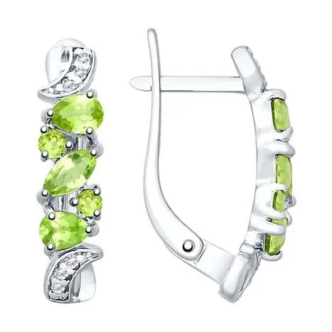Серьги с английским замком из серебра