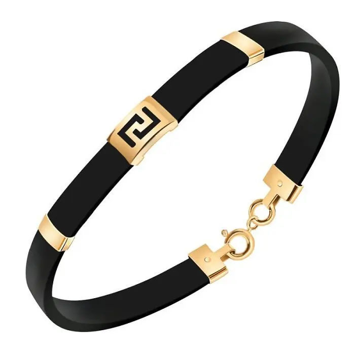 Браслет шнурок из красного золота