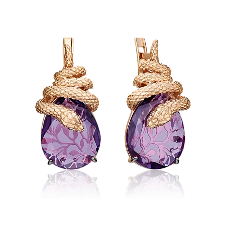 Серьги с английским замком из красного золота