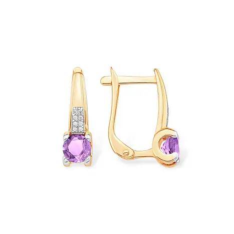 Серьги с английским замком из красного золота