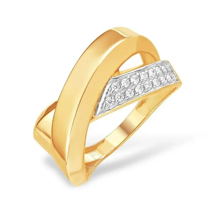 Кольцо декоративное из комбинированного золота