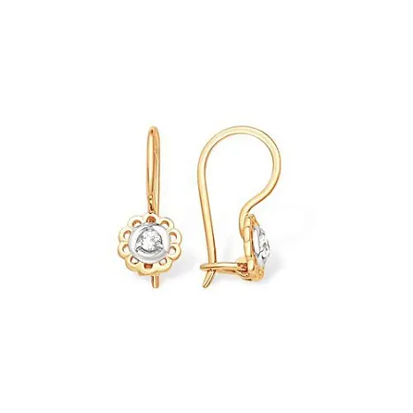 Серьги детские из красного золота