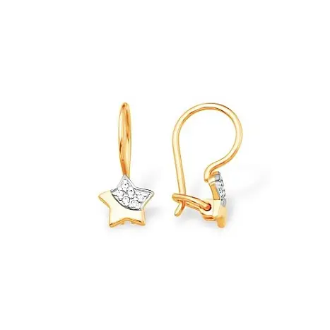 Серьги детские из красного золота