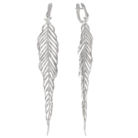 Серьги подвесные из серебра