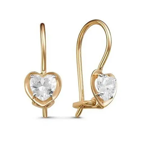 Серьги детские из красного золота