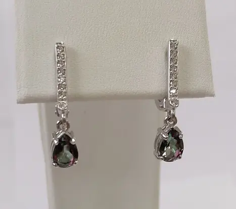 Серьги подвесные из серебра