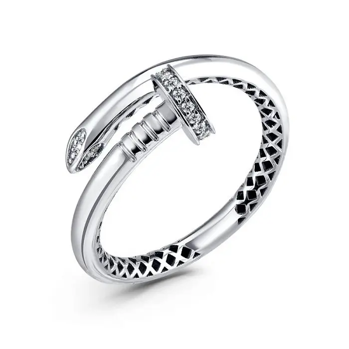 Кольцо декоративное из белого золота