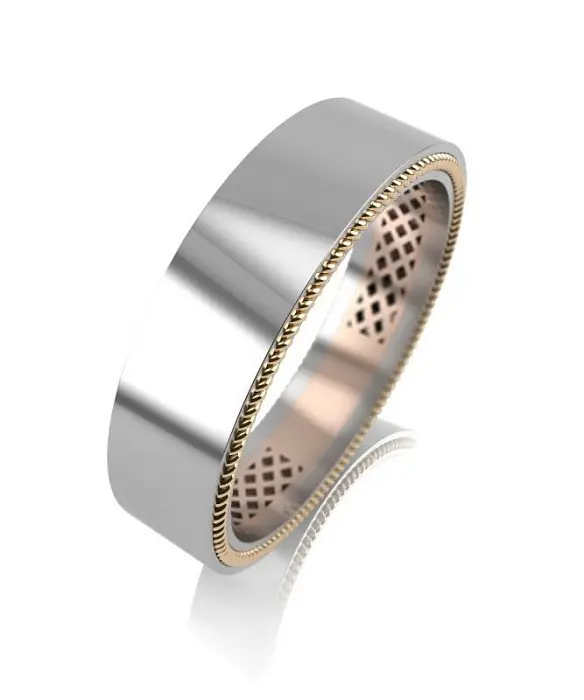 Кольцо обручальное из белого золота