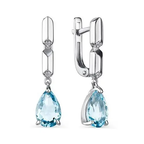 Серьги подвесные из серебра