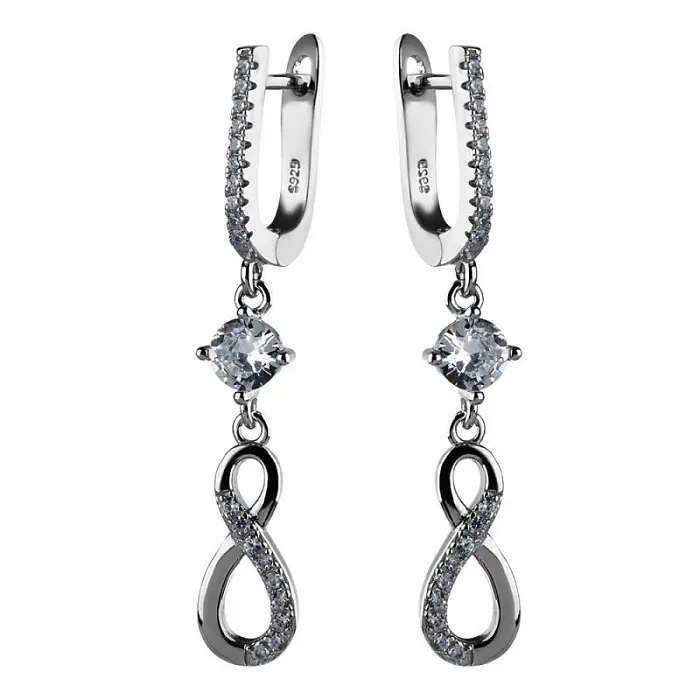 Серьги подвесные из серебра