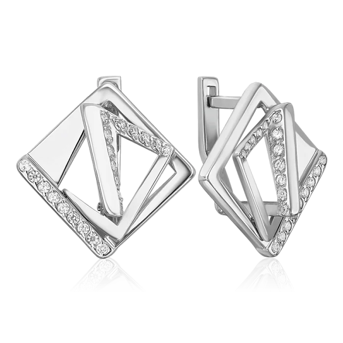 Серьги с английским замком из серебра