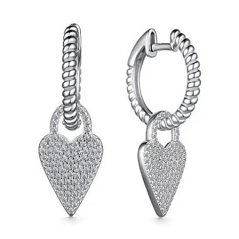 Серьги подвесные из серебра