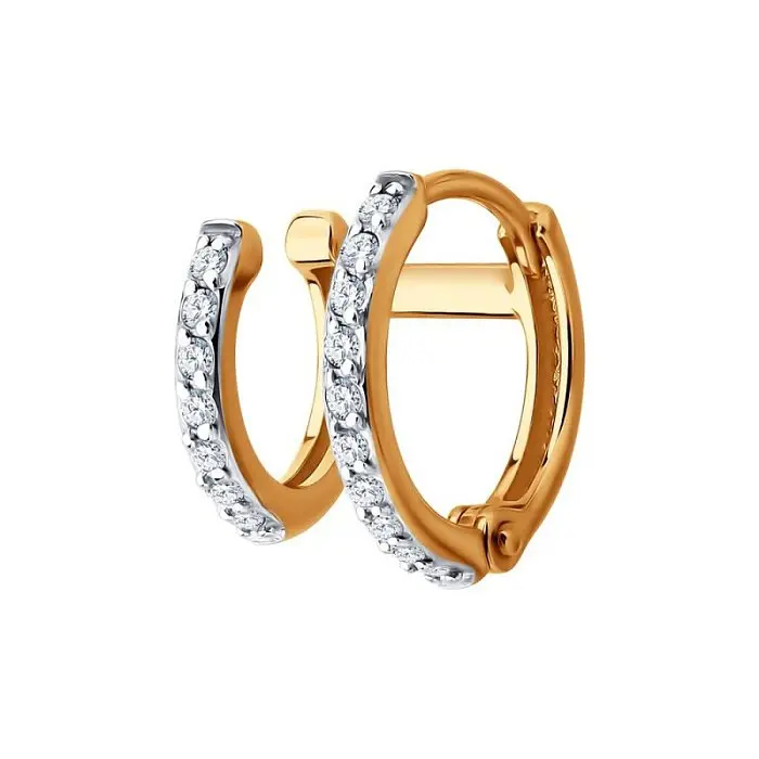 Серьги конго из красного золота