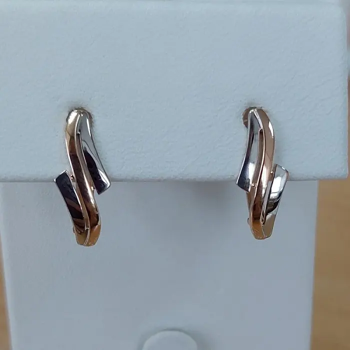 Серьги с английским замком из красного золота
