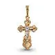 Подвеска крест из комбинированного золота