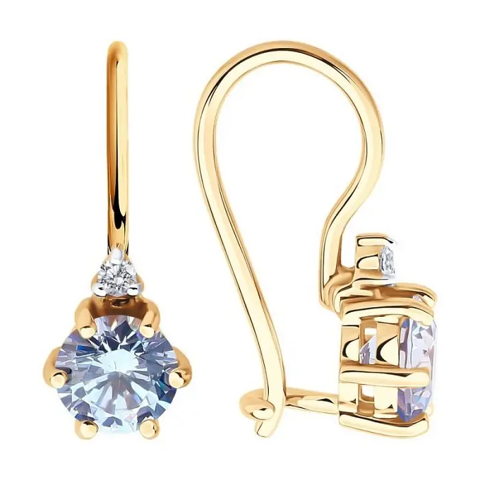 Серьги детские из красного золота