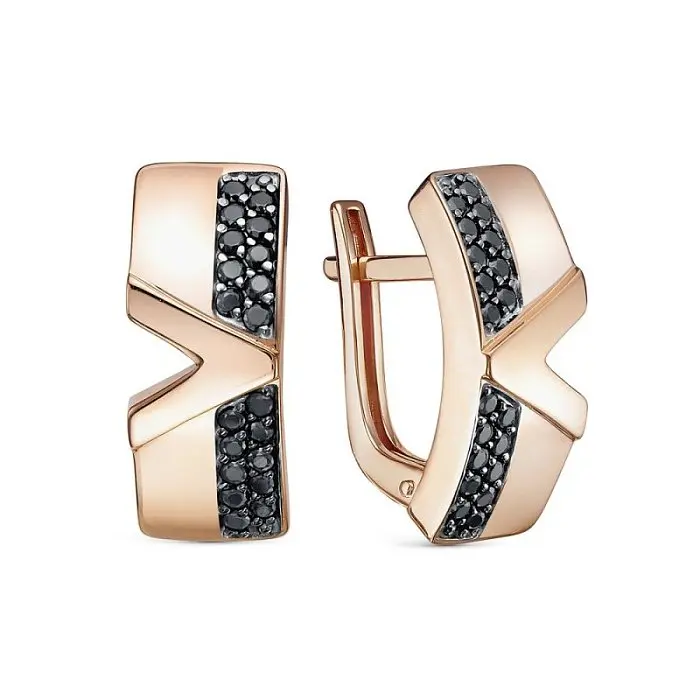 Серьги с английским замком из красного золота