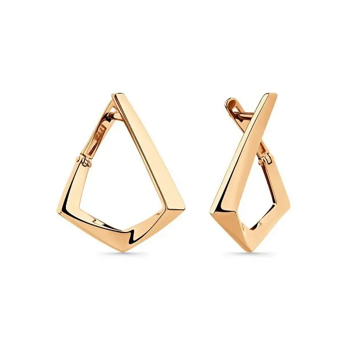 Серьги с английским замком из красного золота