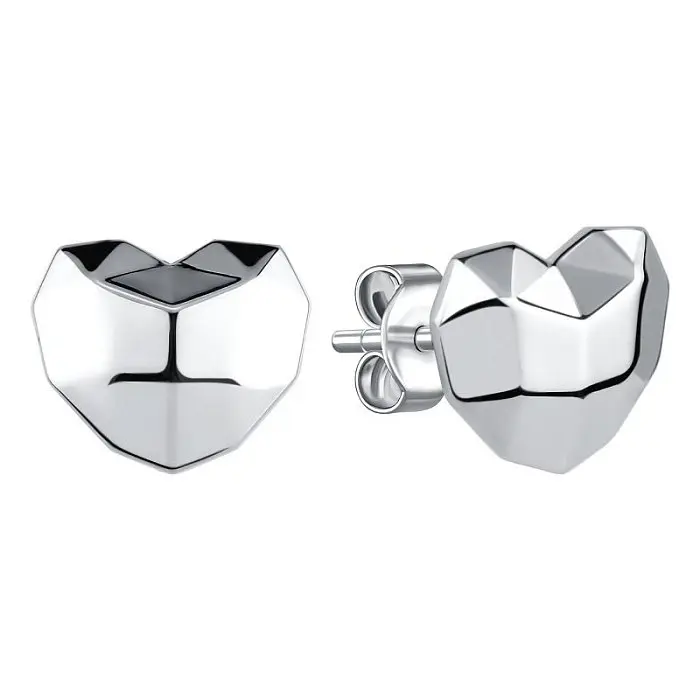 Серьги пуссеты из серебра вид 1