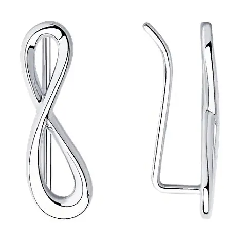 Серьги зажимы из серебра
