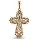 Подвеска крест из комбинированного золота